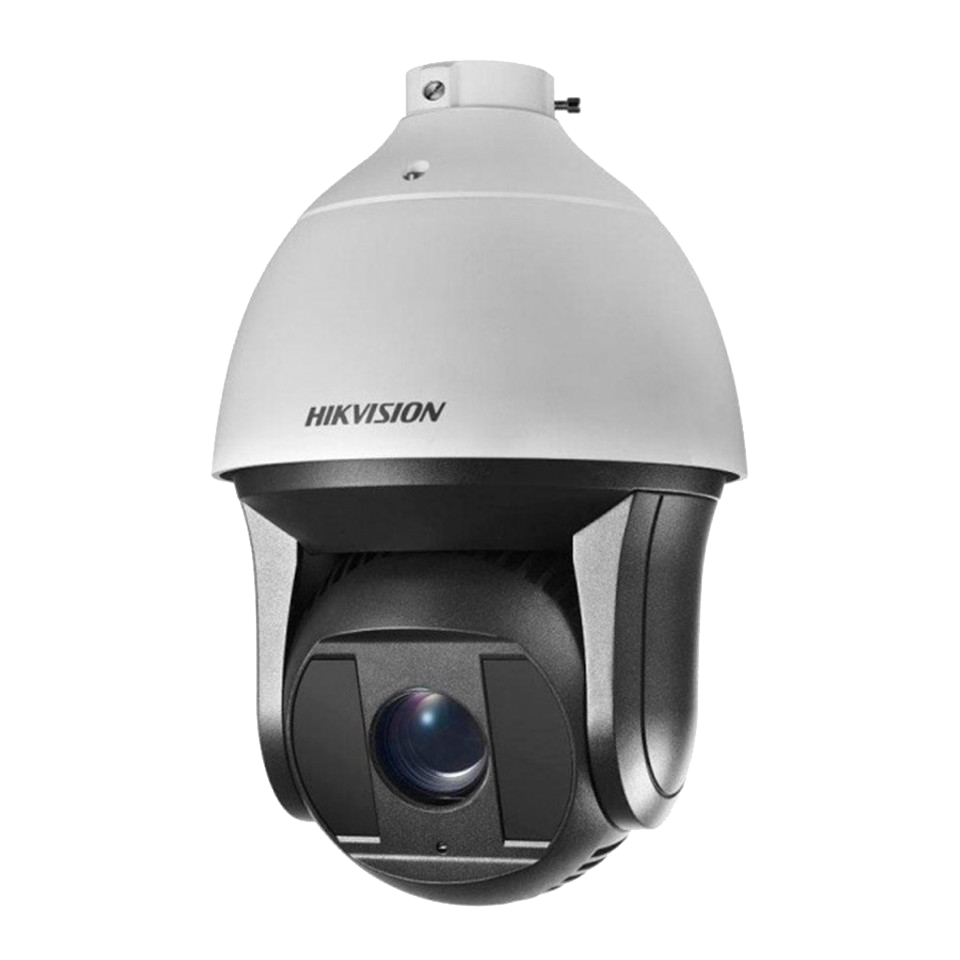 A white color digital security camera with no background