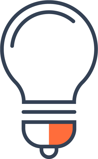A bulb icon with no background