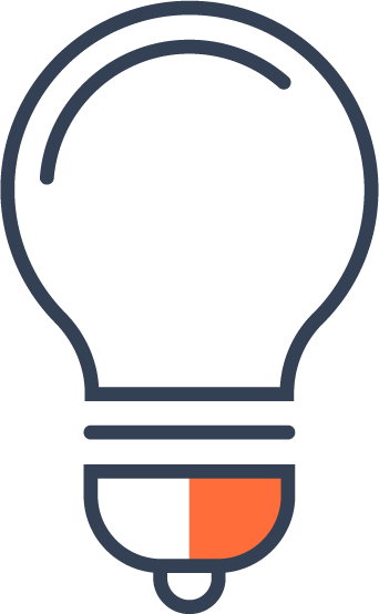 A bulb icon with no background